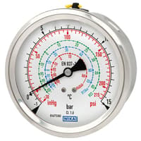 Wika Bourdon tube pressure gauge, Models 112.28, 132.28